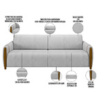 Kit Sofá 02 Lugares Sala Estar 168cm Com 02 Poltronas Flora P