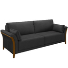 Kit Sofá 03 Lugares 222cm Com 02 Poltronas Stefan Pés Madeira