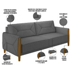 Kit Sofá 03 Lugares Sala Estar 220cm Com 02 Poltronas Berilo