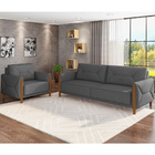 Kit Sofá 03 Lugares Sala Estar 220cm Com 02 Poltronas Berilo