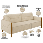 Kit Sofá 03 Lugares Sala Estar 220cm Com 02 Poltronas Berilo