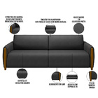 Kit Sofá 03 Lugares Sala Estar 223cm Com 02 Poltronas Flora P