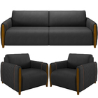 Kit Sofá 03 Lugares Sala Estar 223cm Com 02 Poltronas Flora P