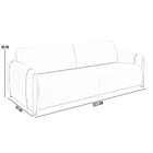 Kit Sofá 03 Lugares Sala Estar 223cm Com 02 Poltronas Flora P