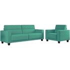Kit Sofa 154 Cm E Poltrona Decorativa Greco Veludo Moll