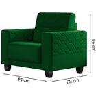 Kit Sofa 154 Cm E Poltrona Decorativa Greco Veludo Moll