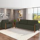 Kit Sofa 165 Cm E Poltrona Decorativa Malbec Linho Moll