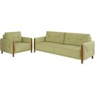 Kit Sofa 165 Cm E Poltrona Decorativa Malbec Linho Moll