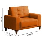 Kit Sofa 172 Cm E Poltrona Decorativa Dijon Veludo Moll