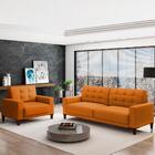 Kit Sofa 172 Cm E Poltrona Decorativa Dijon Veludo Moll
