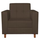 Kit Sofá 180cm E Poltrona Em Suede Dallas Marrom