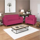 Kit Sofá 180cm E Poltrona Em Suede Dallas Pink