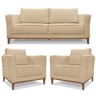 Kit Sofá 190cm E 2 Poltronas 100cm Alicia Para Sala Linho  Do