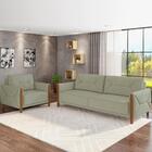Kit Sofa 220 Cm E Poltrona Decorativa Malbec Linho Moll