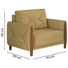 Kit Sofa 220 Cm E Poltrona Decorativa Malbec Linho Moll