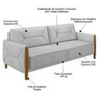 Kit Sofá 220cm E 1 Poltrona Quebec M22 Veludo Cinza - Mpozena