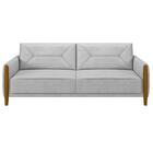 Kit Sofá 220cm E 1 Poltrona Quebec M22 Veludo Cinza - Mpozena