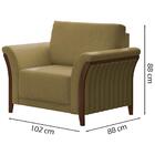Kit Sofa 222 Cm E Poltrona Decorativa Royalle Linho Moll