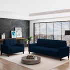 Kit Sofa 228 Cm E Poltrona Decorativa Dijon Veludo Moll