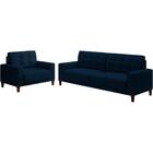 Kit Sofa 228 Cm E Poltrona Decorativa Dijon Veludo Moll