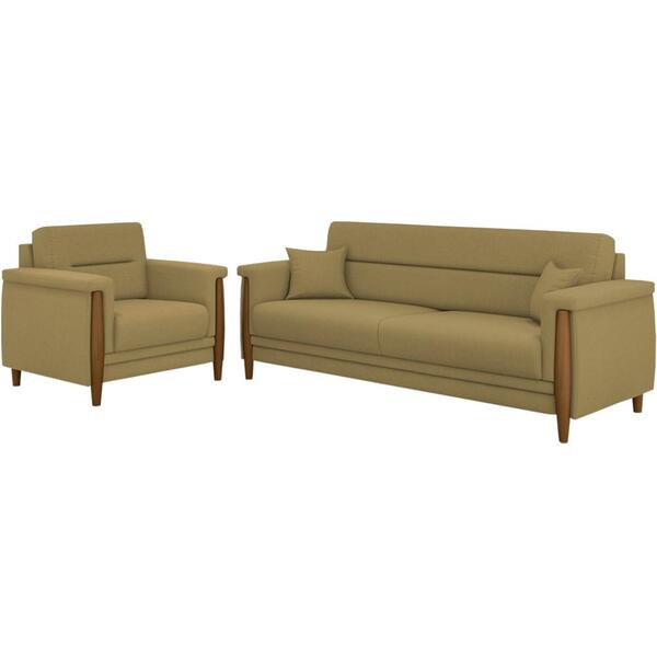 Kit Sofa 230 Cm E Poltrona Decorativa Lugano Linho Moll