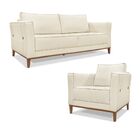 Kit Sofá 230cm E Poltrona 100cm Alicia Sala De Estar Linho  R