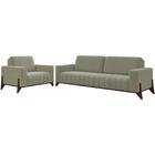 Kit Sofa 232 Cm E Poltrona Decorativa Veron Veludo Moll