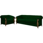 Kit Sofa 244 Cm E Poltrona Decorativa Murano Veludo Moll