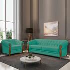 Kit Sofa 244 Cm E Poltrona Decorativa Murano Veludo Moll