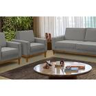 Kit Sofá 2 Lugares 1,80m E 2 Poltronas Living Lavinia Linho C