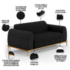 Kit Sofá 2 Lugares 150cm Com 2 Poltronas Molino Pés D'ouro D0