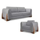 Kit Sofá 2 Lugares 220cm+poltrona 120cm Albi P/ Sala De Estar