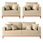 Kit Sofá 2 Lugares E 2 Poltronas Beny Com Base De Madeira - L