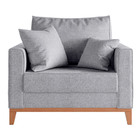 Kit Sofá 2 Lugares E 2 Poltronas Beny Com Base De Madeira Lin