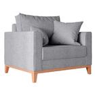 Kit Sofá 2 Lugares E 2 Poltronas Beny Com Base De Madeira Lin