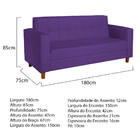Kit Sofá 2 Lugares E 2 Poltronas Denver Corano Roxo - Amarena