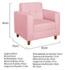 Kit Sofá 2 Lugares E 2 Poltronas Denver Suede Rosa Bebê - Ama