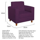 Kit Sofá 2 Lugares E 2 Poltronas Denver Suede Roxo - Doce Son