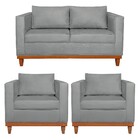 Kit Sofa 2 Lugares E 2 Poltronas Europa Bouclé - Doce Sonho M