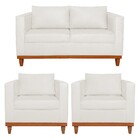 Kit Sofa 2 Lugares E 2 Poltronas Europa Bouclé - Doce Sonho M