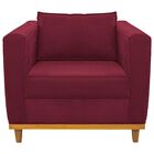 Kit Sofá 2 Lugares E 2 Poltronas Europa Suede Bordô Doce Sonh