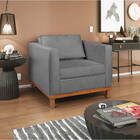 Kit Sofá 2 Lugares E 2 Poltronas Europa Suede Cinza Doce Sonh