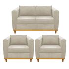 Kit Sofá 2 Lugares E 2 Poltronas Europa Suede Doce Sonho Móve