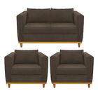 Kit Sofá 2 Lugares E 2 Poltronas Europa Suede Doce Sonho Móve