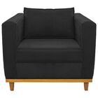 Kit Sofá 2 Lugares E 2 Poltronas Europa Suede Preto Doce Sonh