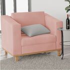 Kit Sofá 2 Lugares E 2 Poltronas Europa Suede Rosê Amarena Mó