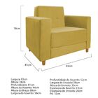 Kit Sofá 2 Lugares E Poltrona Denver Suede Amarelo - Doce Son