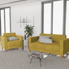 Kit Sofá 2 Lugares E Poltrona Denver Suede Amarelo - Doce Son