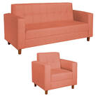 Kit Sofá 2 Lugares E Poltrona Denver Suede - Amarena Móveis -