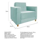 Kit Sofá 2 Lugares E Poltrona Denver Suede Azul Tiffany - Doc